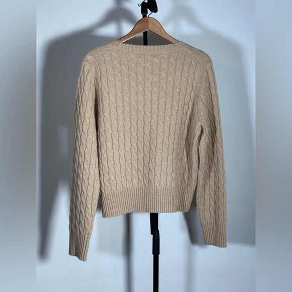 New JCrew Cashmere shrunken cable-knit crewneck sweater with Lurex® threads - Picture 7 of 8